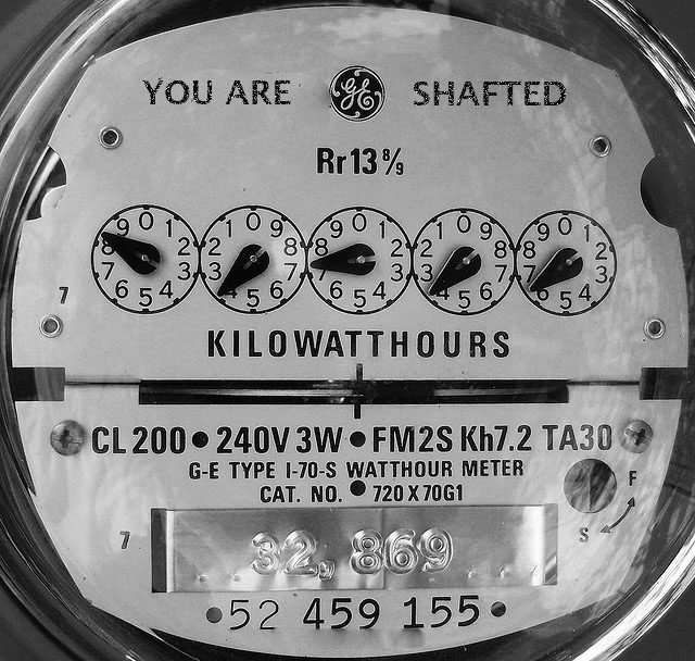 Meter showing electricity